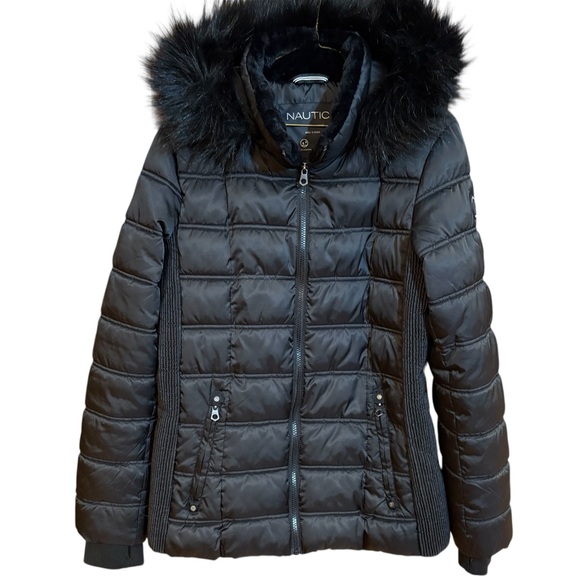 Nautica Black Faux Fur Puffer Jacket XXL - Picture 4 of 16